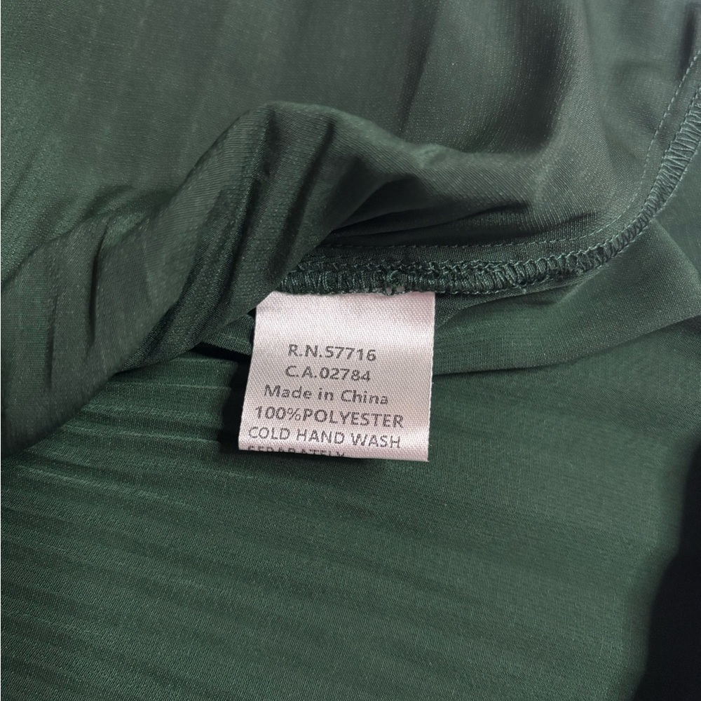 New Papillon Blanc Blouse Dark Green Emerald Top Long sleeve Pleated Size XS - Picture 7 of 11
